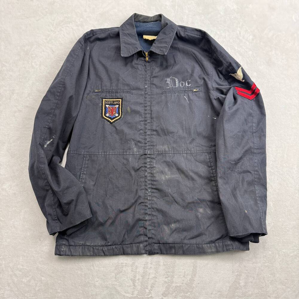 US Navy Utility Jacket Men's Navy Blue Size XL Vintage Military Shipmate Patch